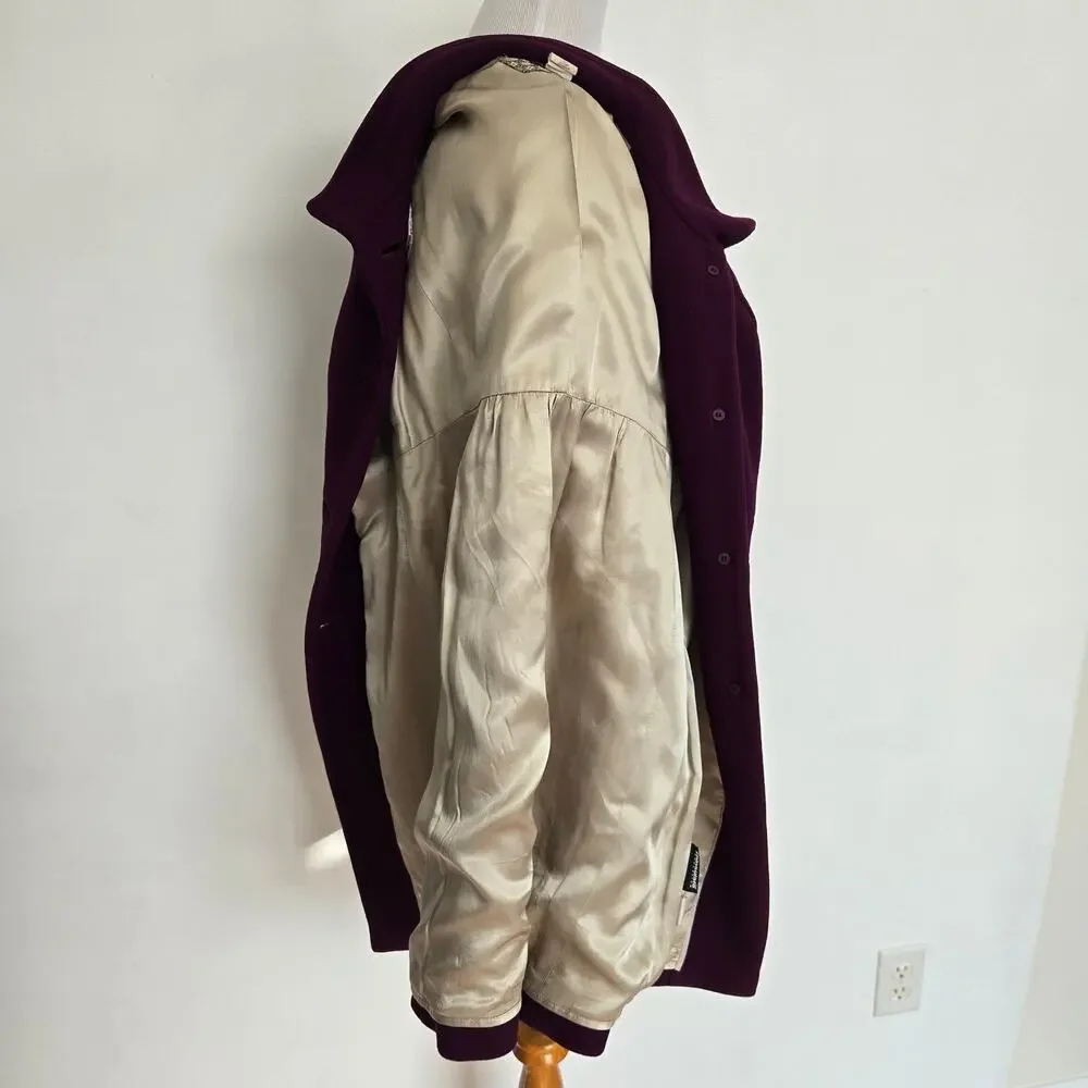 J Crew Carlin Coat Double Cloth Wool Thinsulate Purple Old Money Women 4P